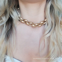 Exaggerated CCB short twist necklace punk thick chain necklace